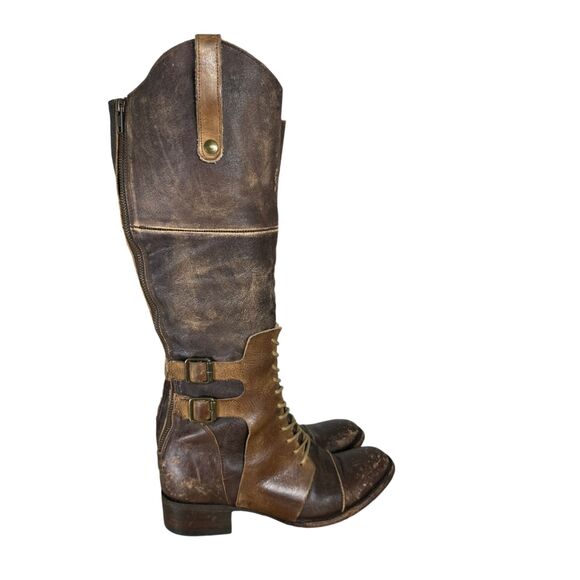 Freebird by Steven Sadle Distressed Riding Boots Equestrian Brown Leather 7 - Picture 2 of 10